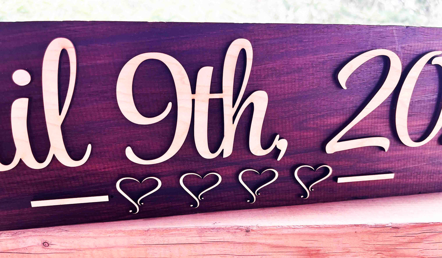 Peruvian Walnut and Canadian Maple Hearts and Text Memories Made Custom