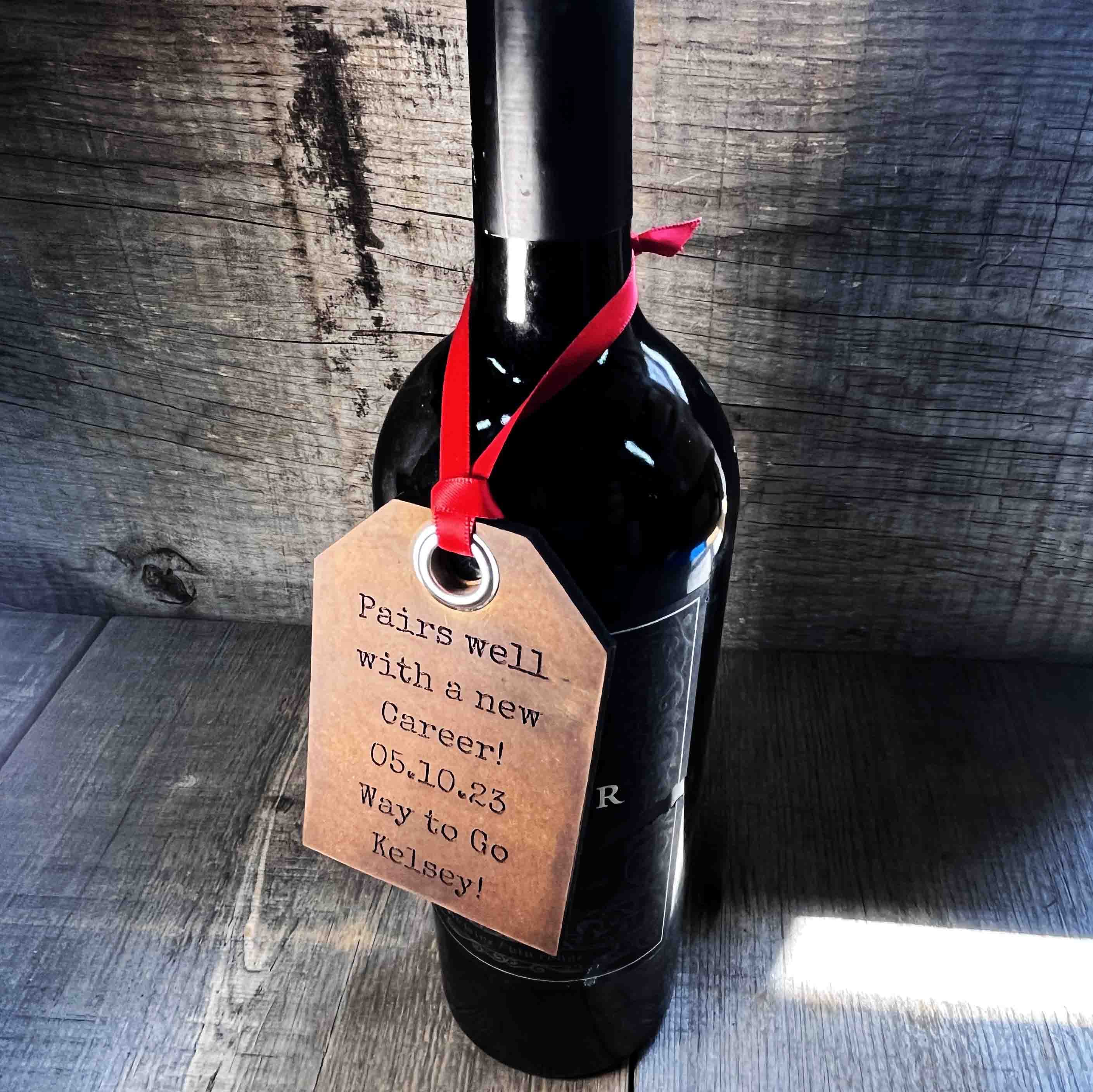 Wine Bottle Tags Premium Leather.