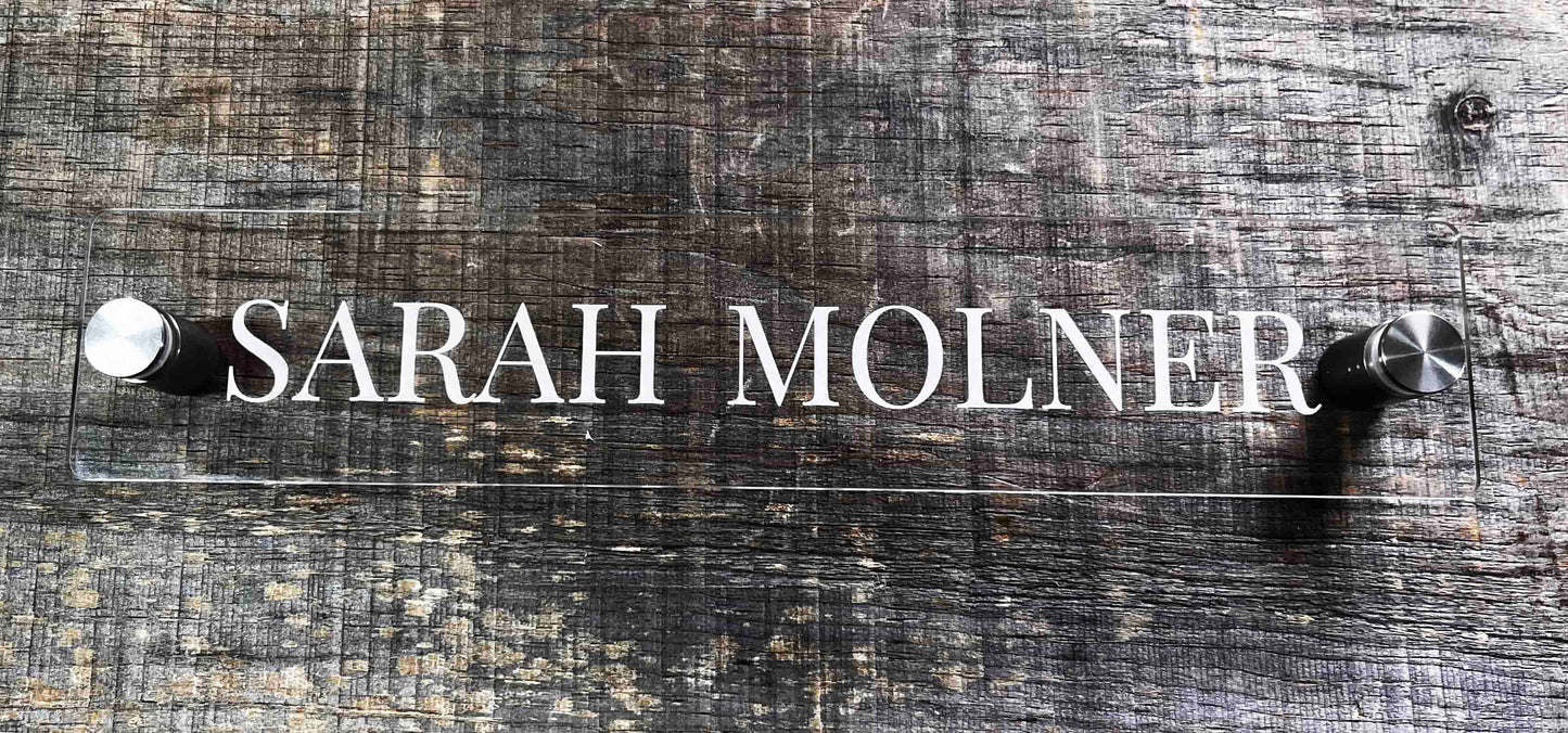 Acrylic Name Plate with Standoffs Memories Made Custom