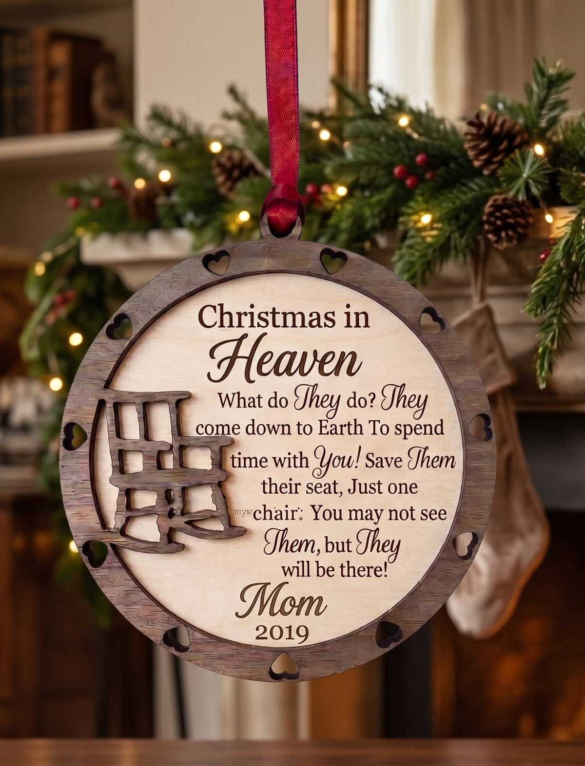 Christmas in Heaven Ornament | Custom Laser Engraved Memorial Keepsake