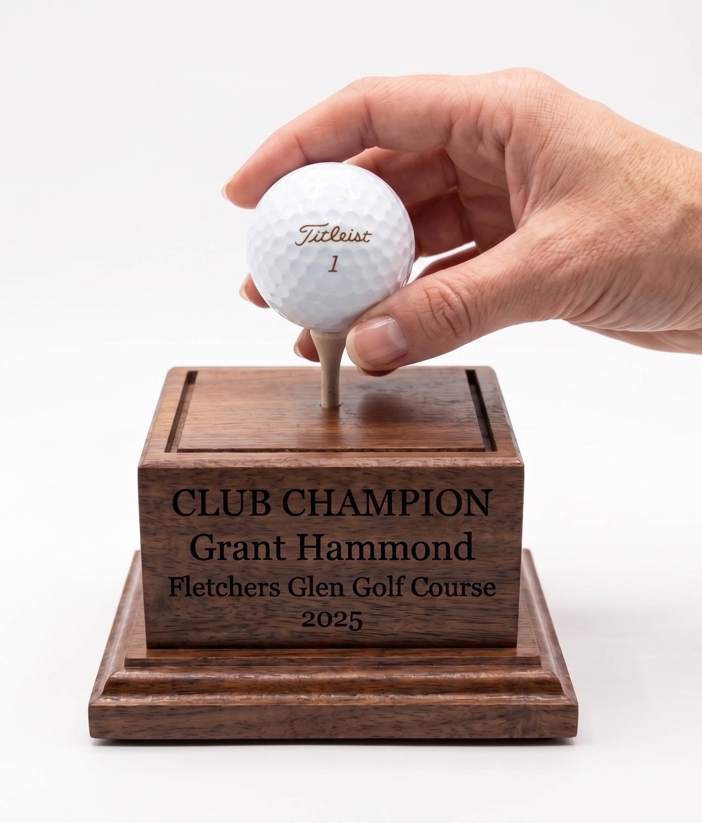 Personalized Real Wood Golf Ball Trophy Case | Made in Canada