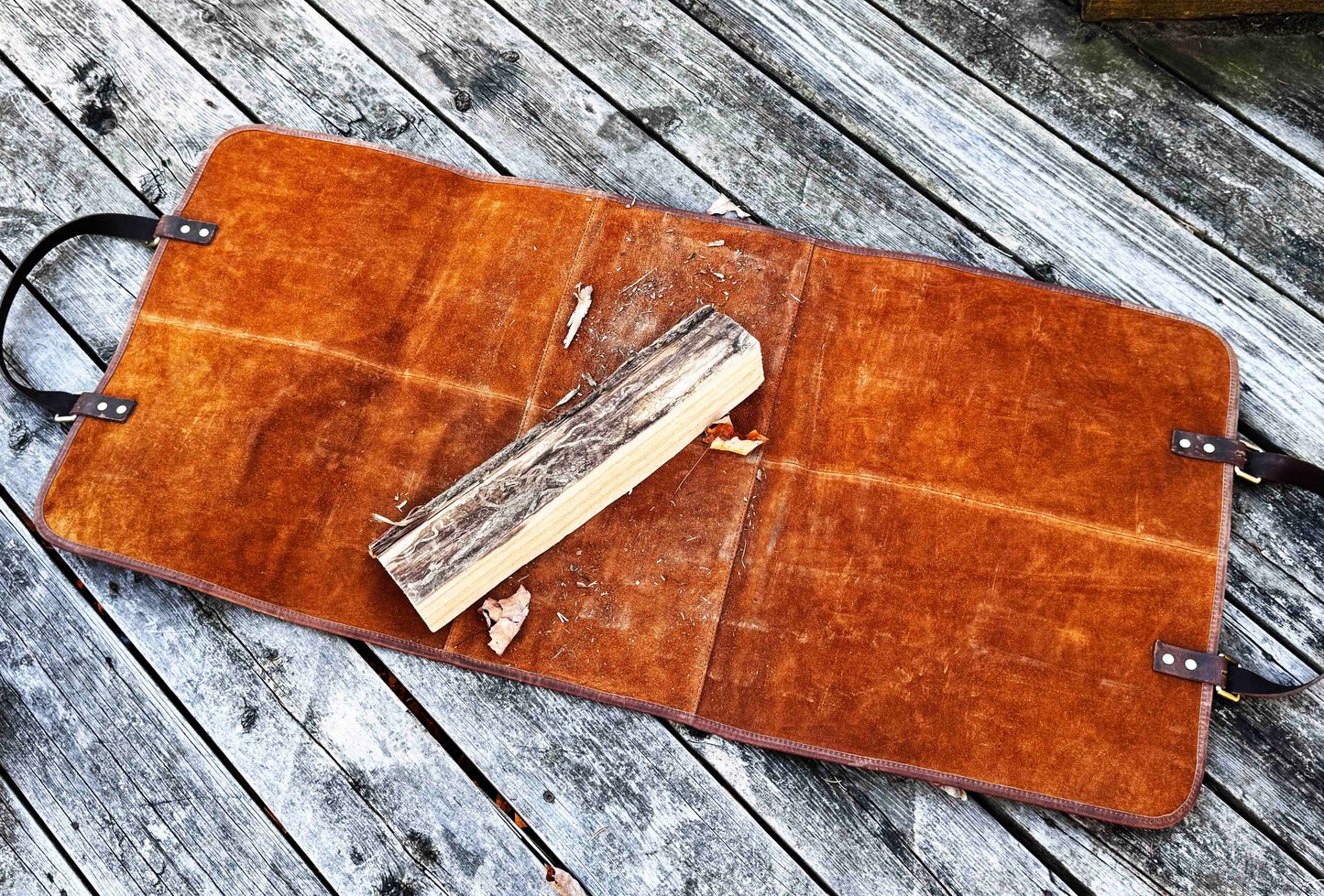 Fire Log Carrier Premium Leather Memories Made Custom