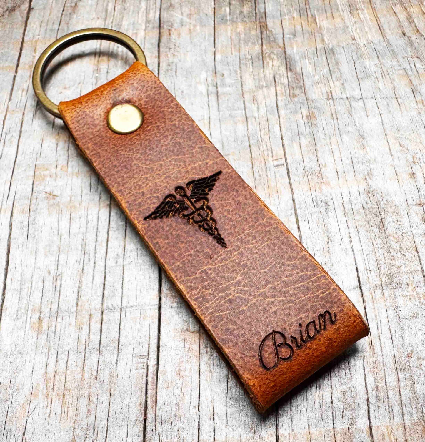 Leather Keychain ring Custom Engraved Memories Made Custom