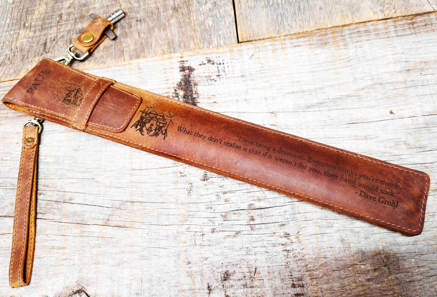 Custom Engraved Leather Drumstick Case Memories Made Custom