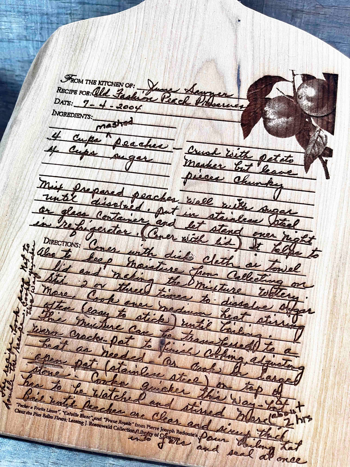 RECIPE ENGRAVED LIVE EDGE CUTTING BOARD Memories Made Custom