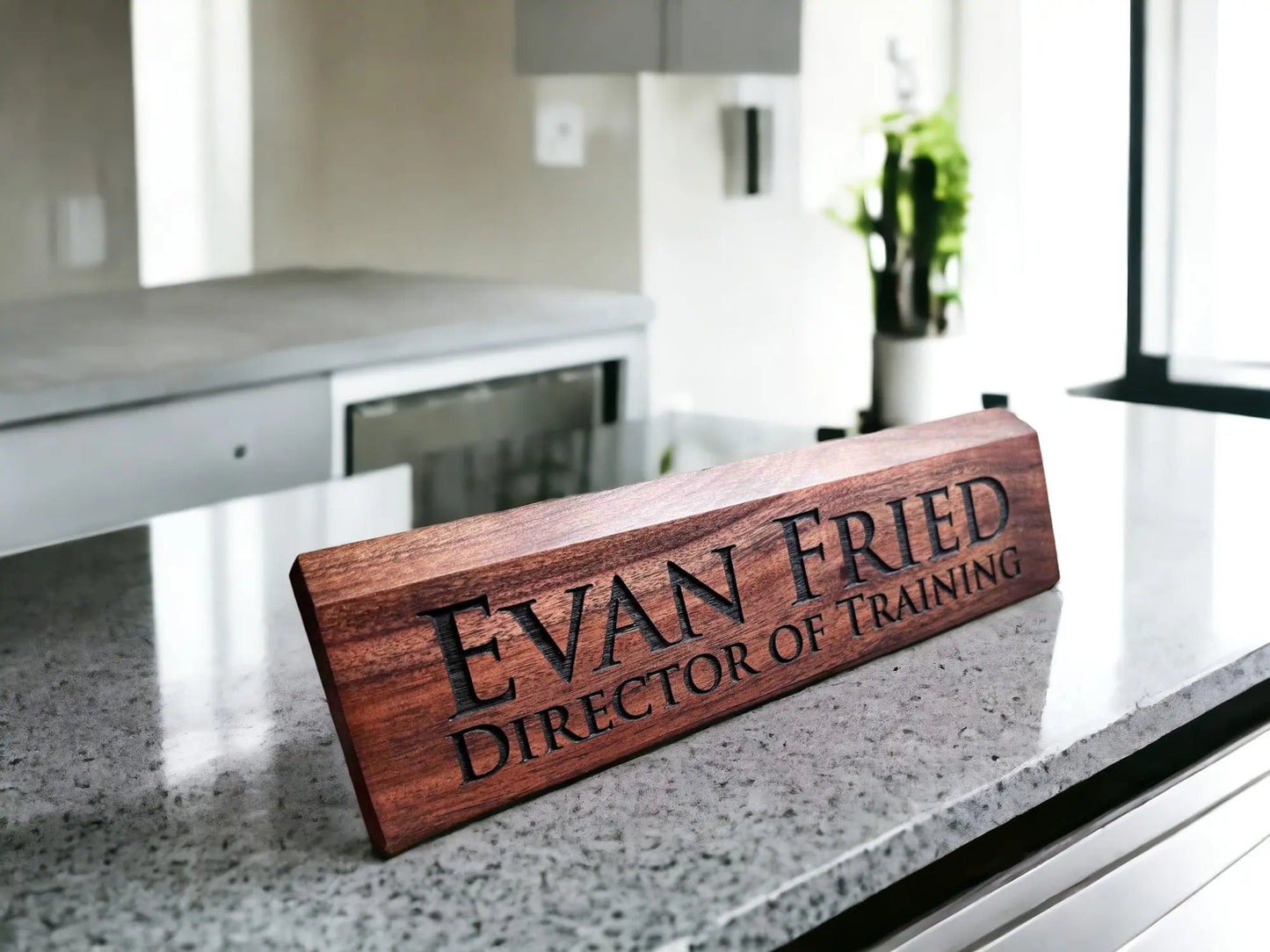 Walnut Desk Name Plate Memories Made Custom