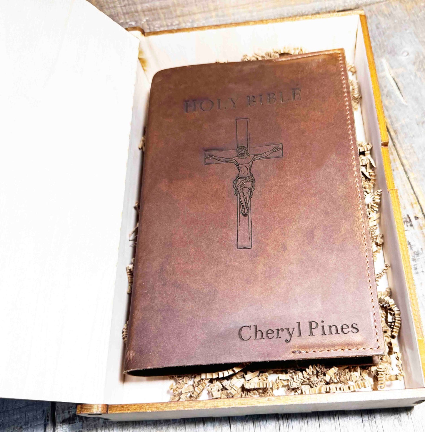 Custom Premium Leather Bible Cover - Memories Made Custom