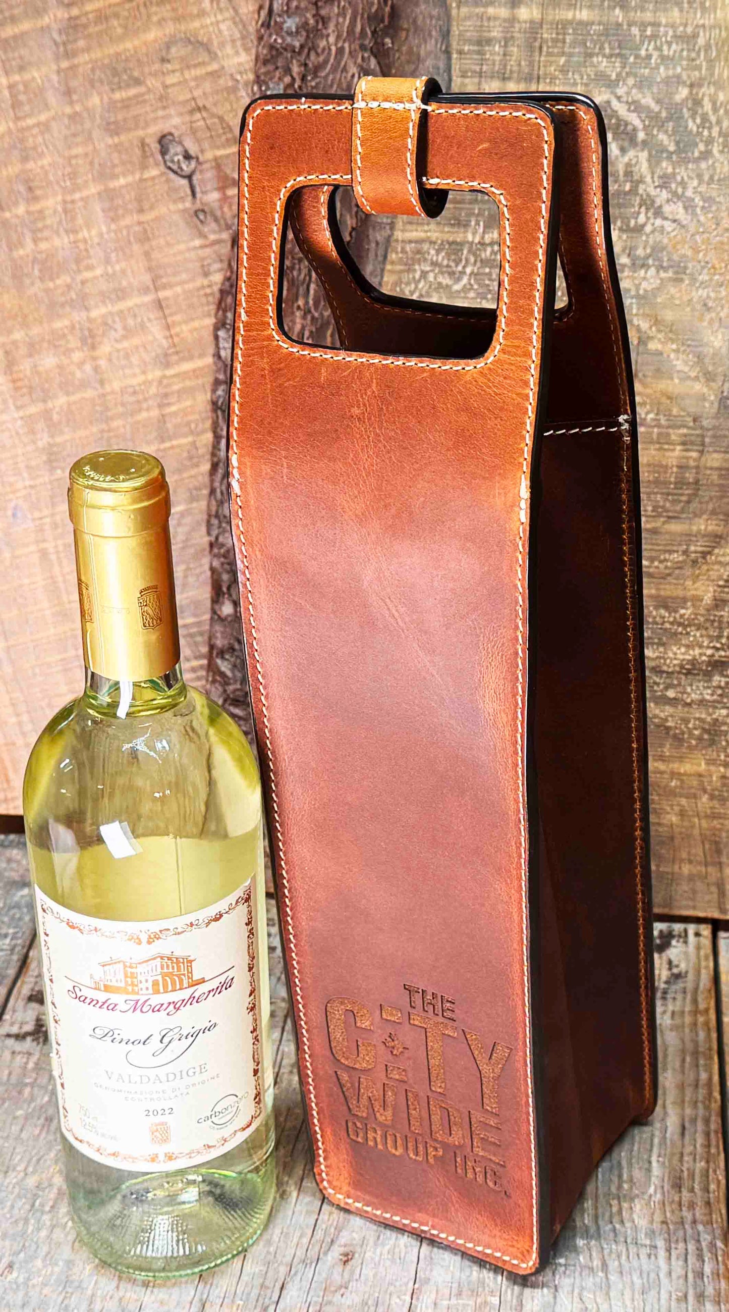 Custom Leather Wine Tote Memories Made Custom