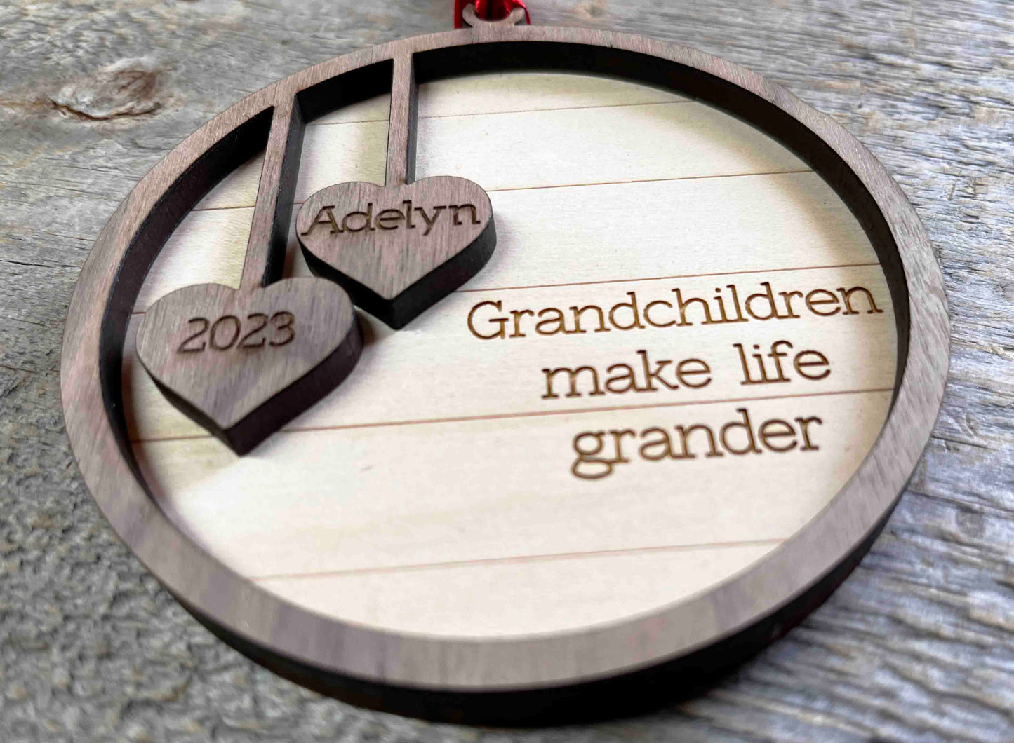 Christmas Ornament - Grandchildren make life Grander Memories Made Custom