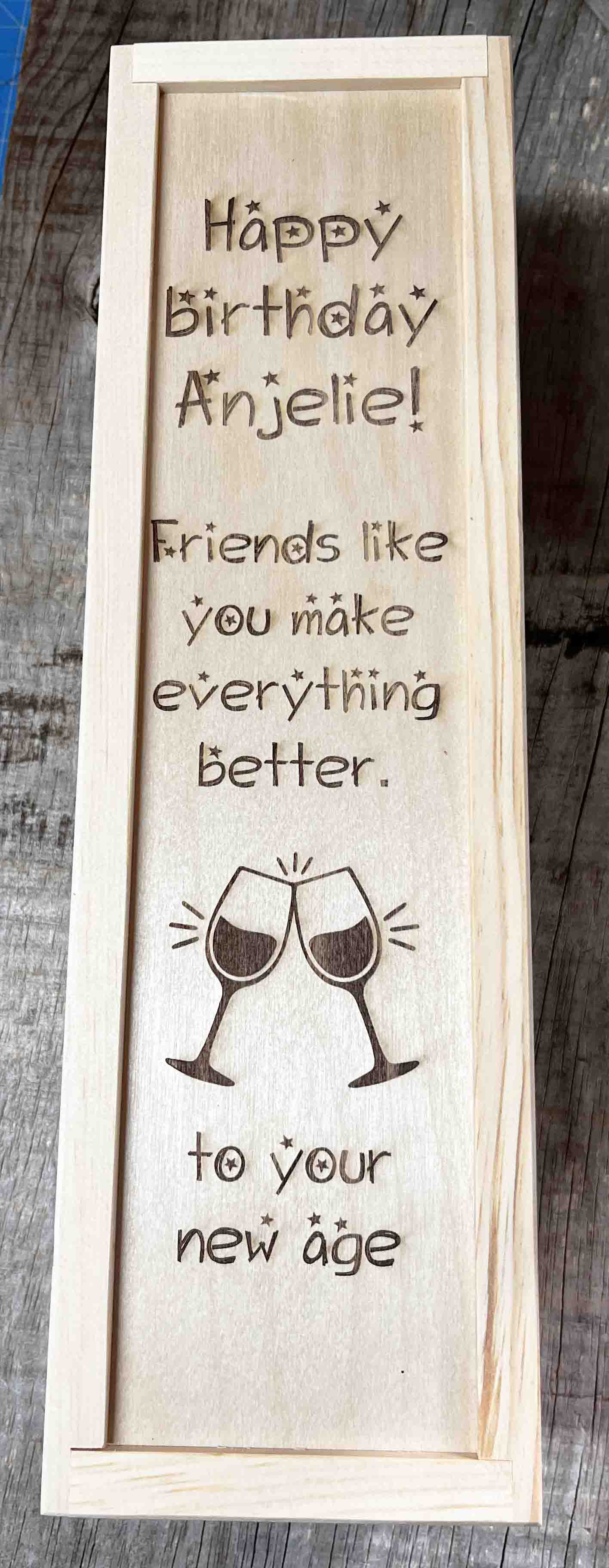 Custom Engraved Wine Boxes - Design 36 Memories Made Custom