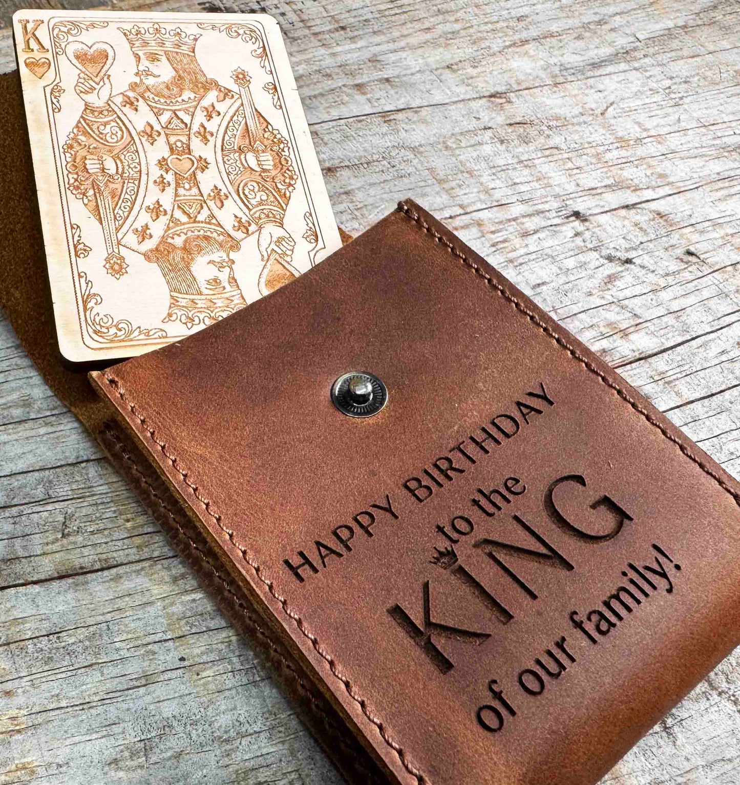 Custom Engraved Leather Playing Card Case Memories Made Custom