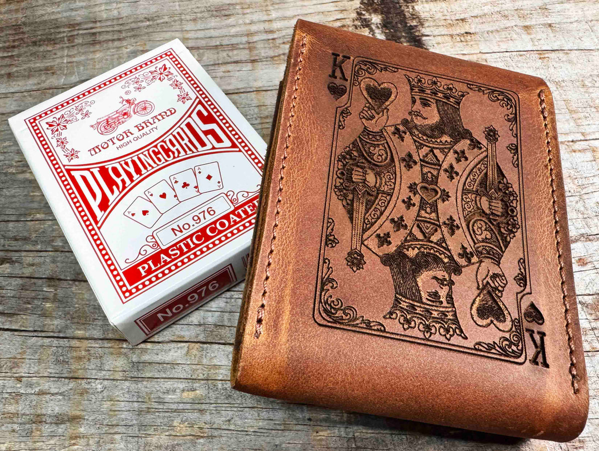 Custom Engraved Leather Playing Card Case Memories Made Custom