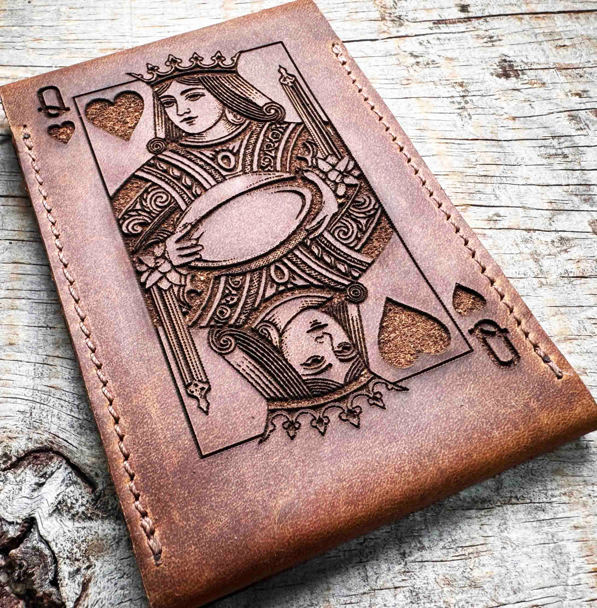 Custom Engraved Leather Playing Card Case Memories Made Custom