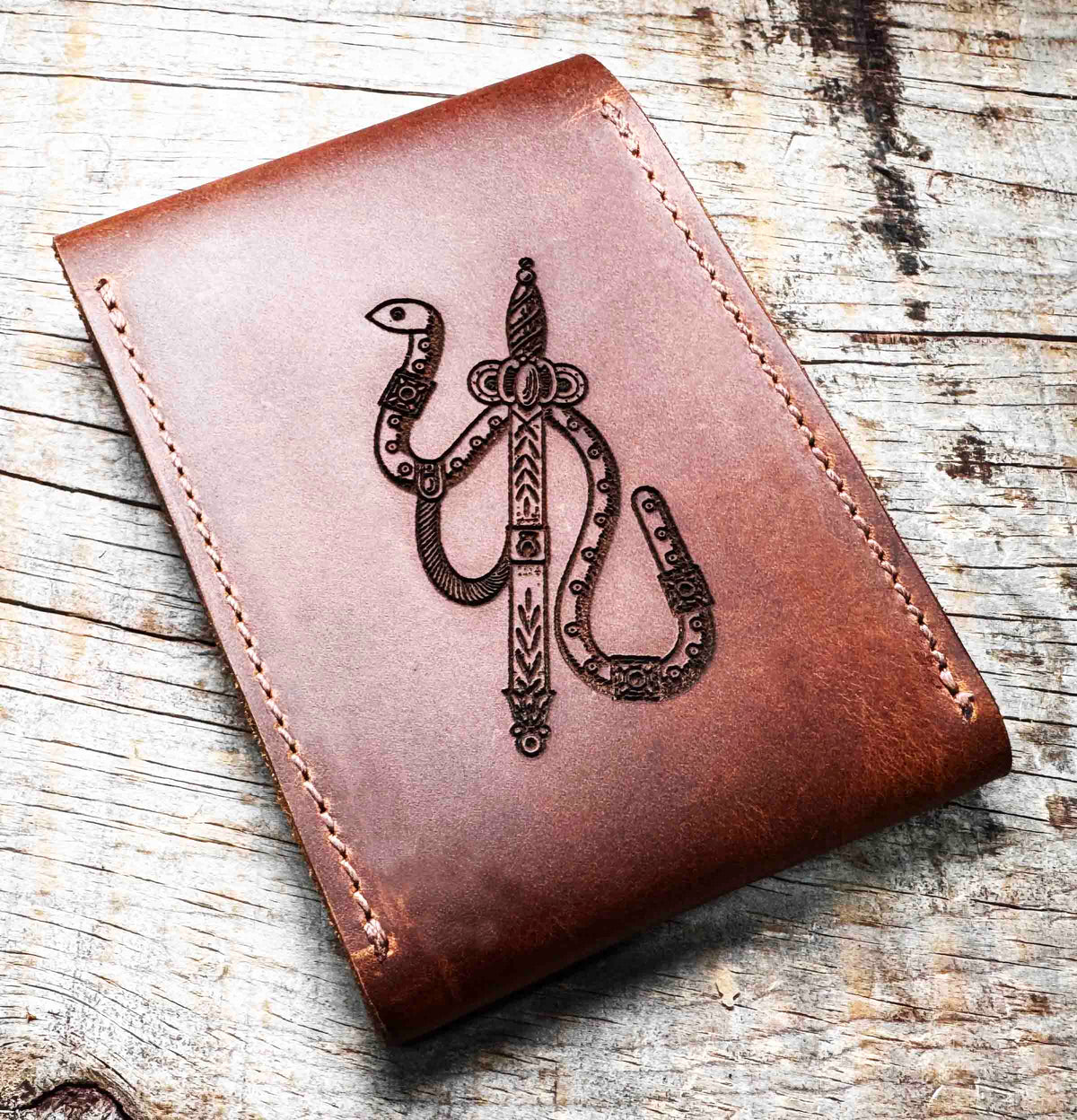 Custom Engraved Leather Playing Card Case
