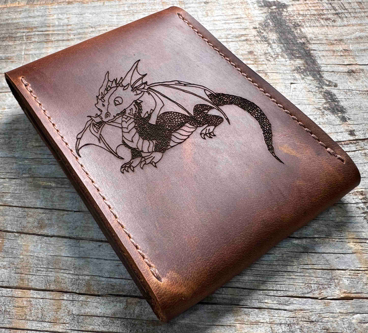 Custom Engraved Leather Playing Card Case