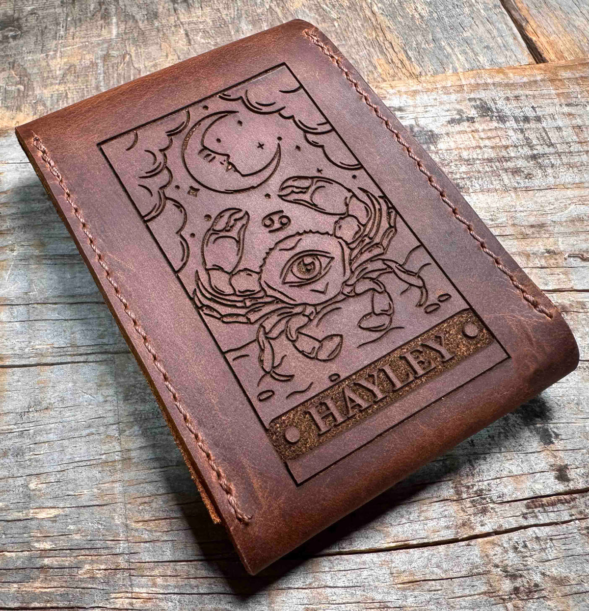 Custom Engraved Leather Playing Card Case