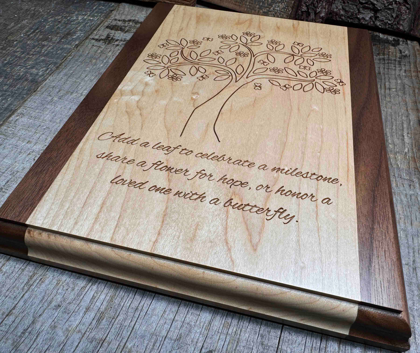 Maple and Walnut Custom Engraved Plaque Memories Made Custom
