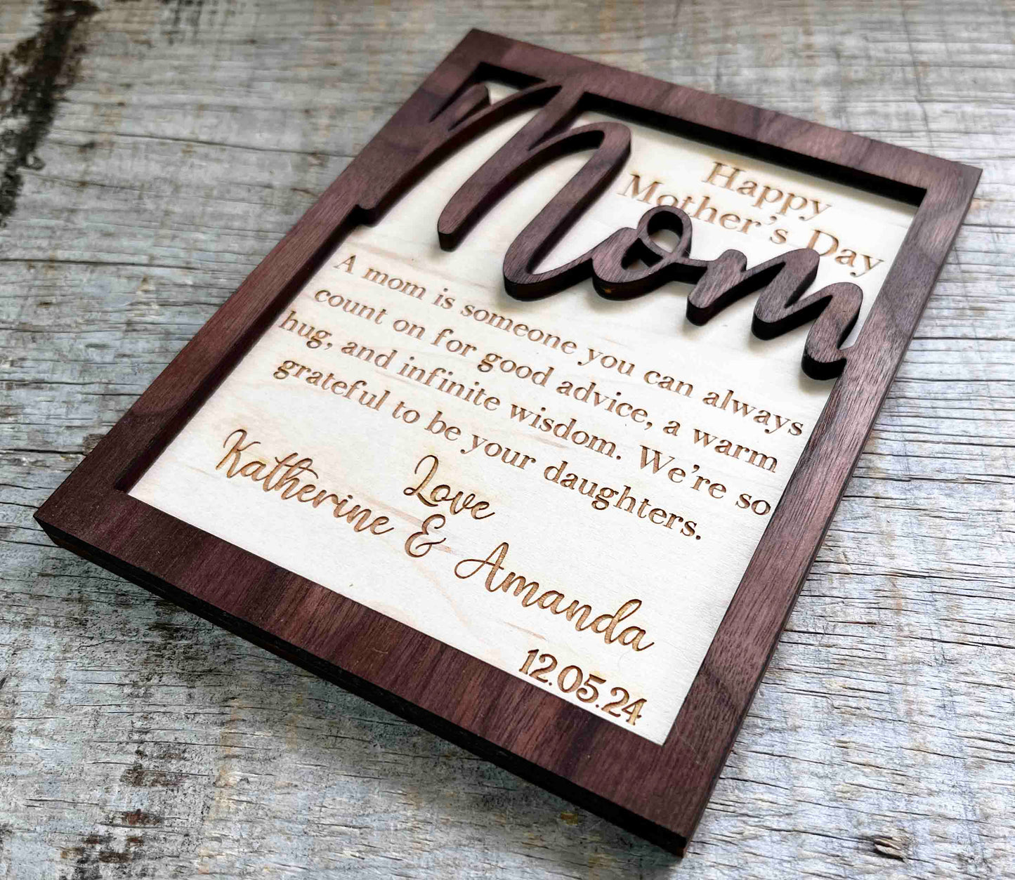 Mothers Day / Birthday / Wooden Greeting Card Memories Made Custom