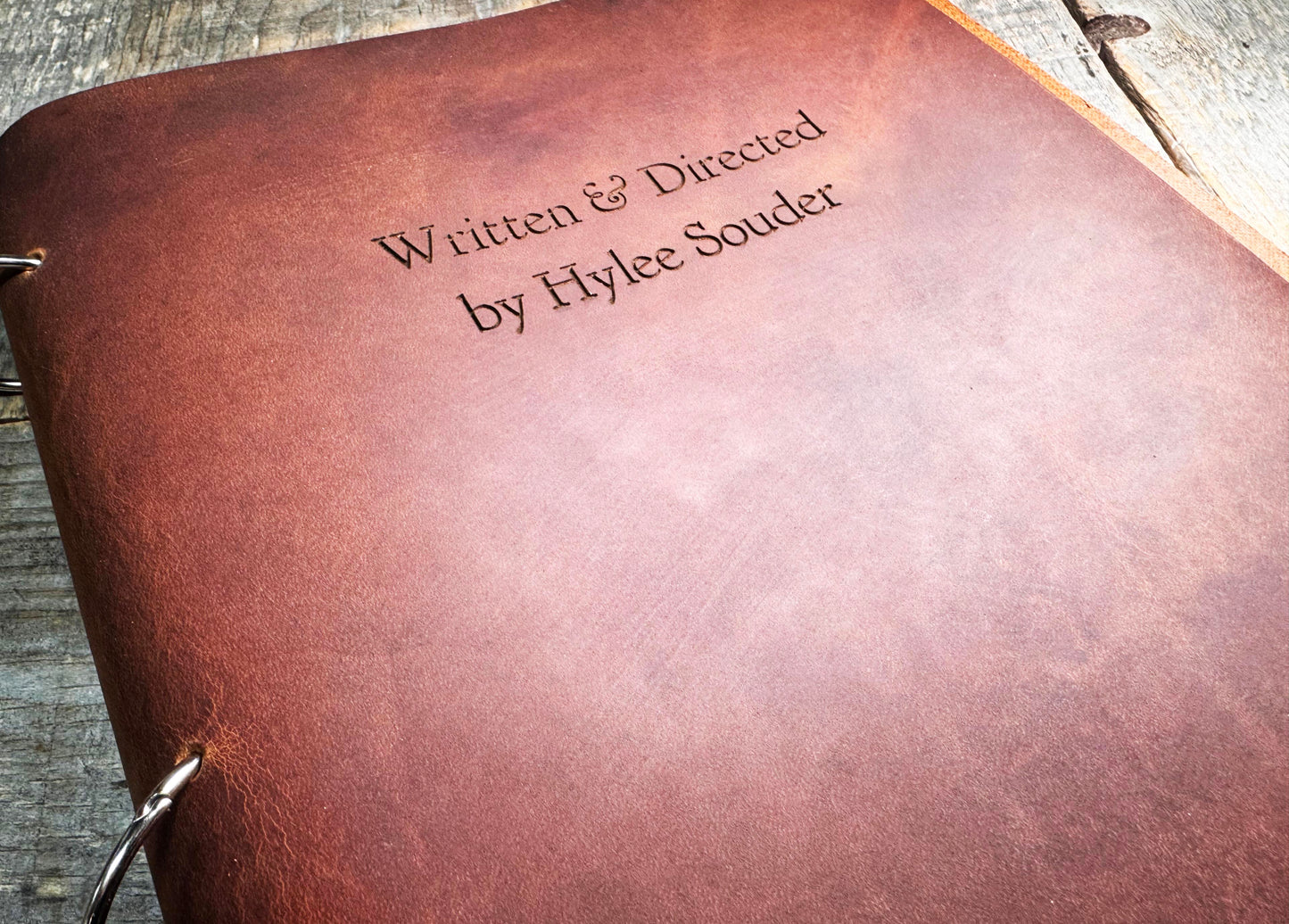 Custom Engraved Leather Screenplay Binder | Film & TV Script Portfolio