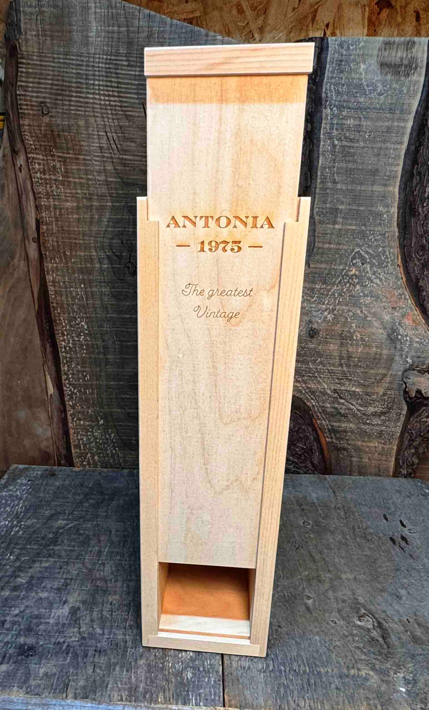 Custom Engraved Pine Wine Boxes - Design 41 Memories Made Custom