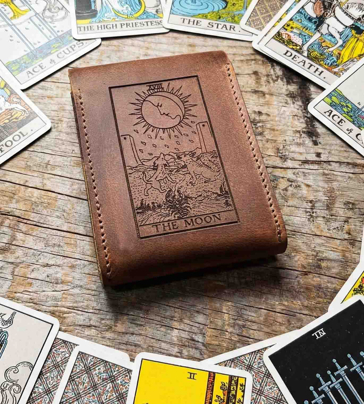 Custom Engraved Leather Playing Card Case