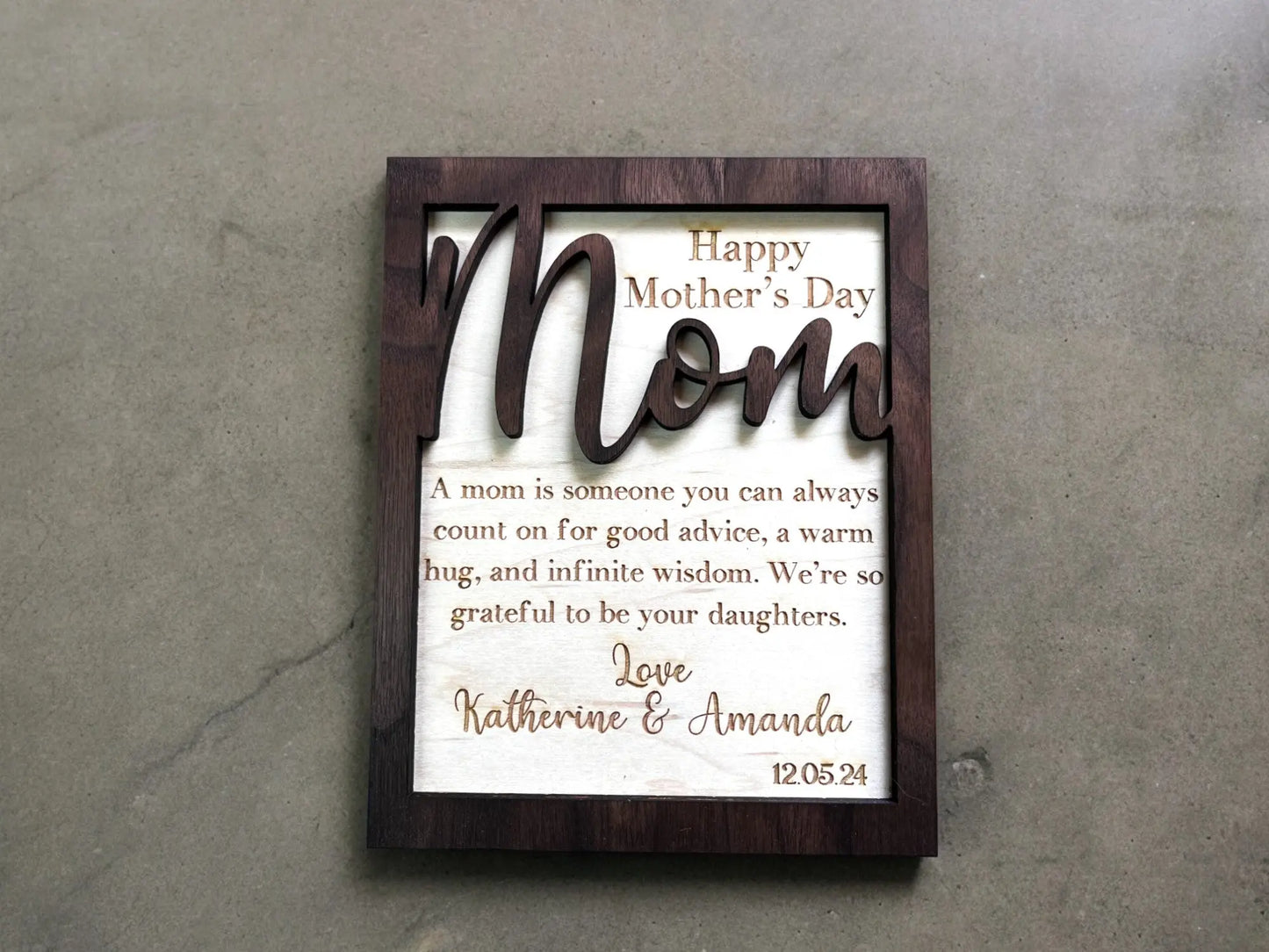 Mothers Day / Birthday / Wooden Greeting Card Memories Made Custom