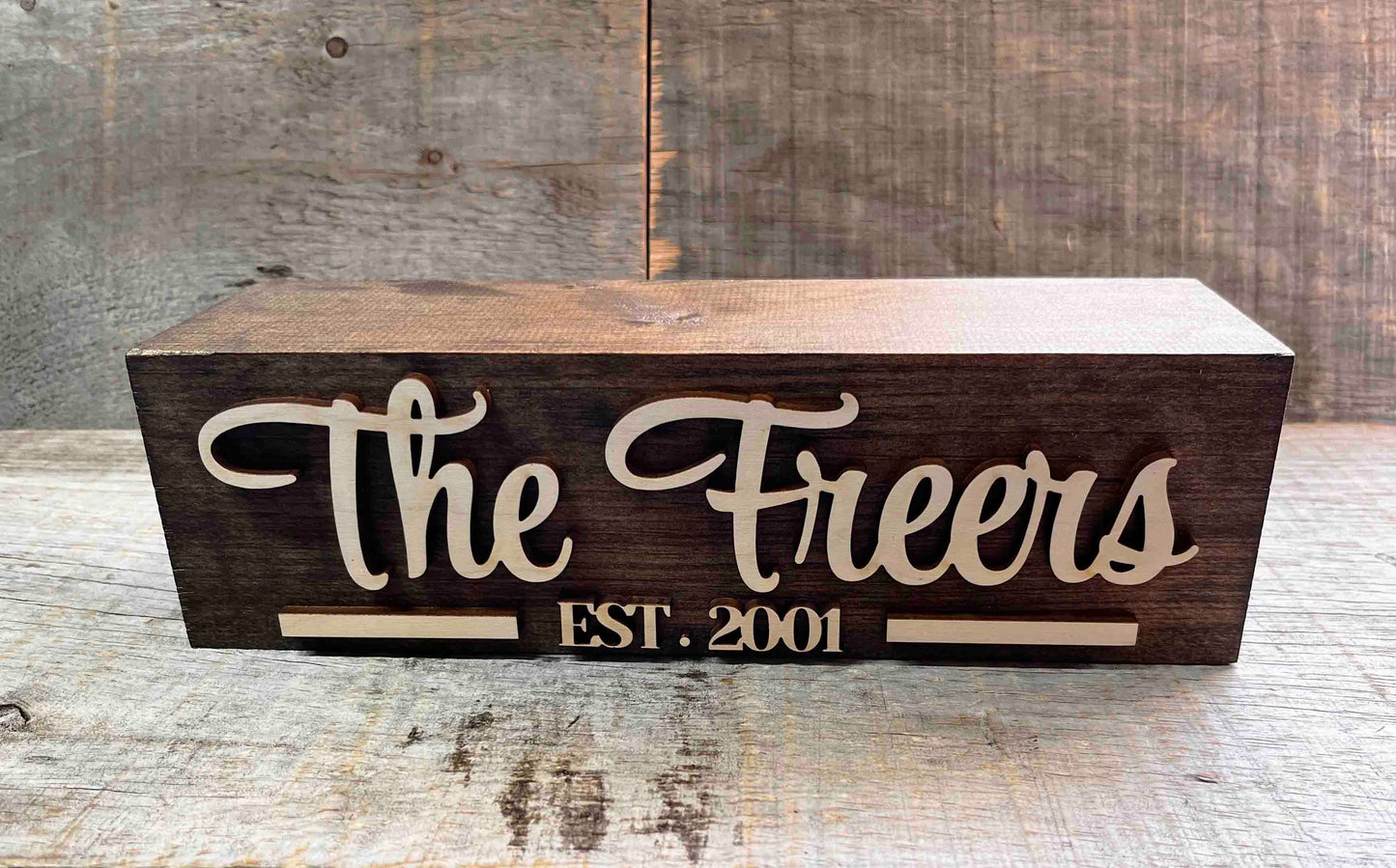 The Chunker 3D Shelf/Table Sign - Family Sign Memories Made Custom