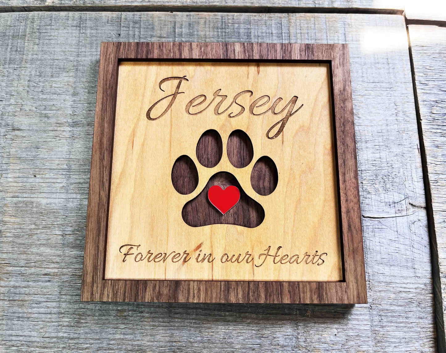 Personalized Pet Memorial Sign - Cut from Wood.
