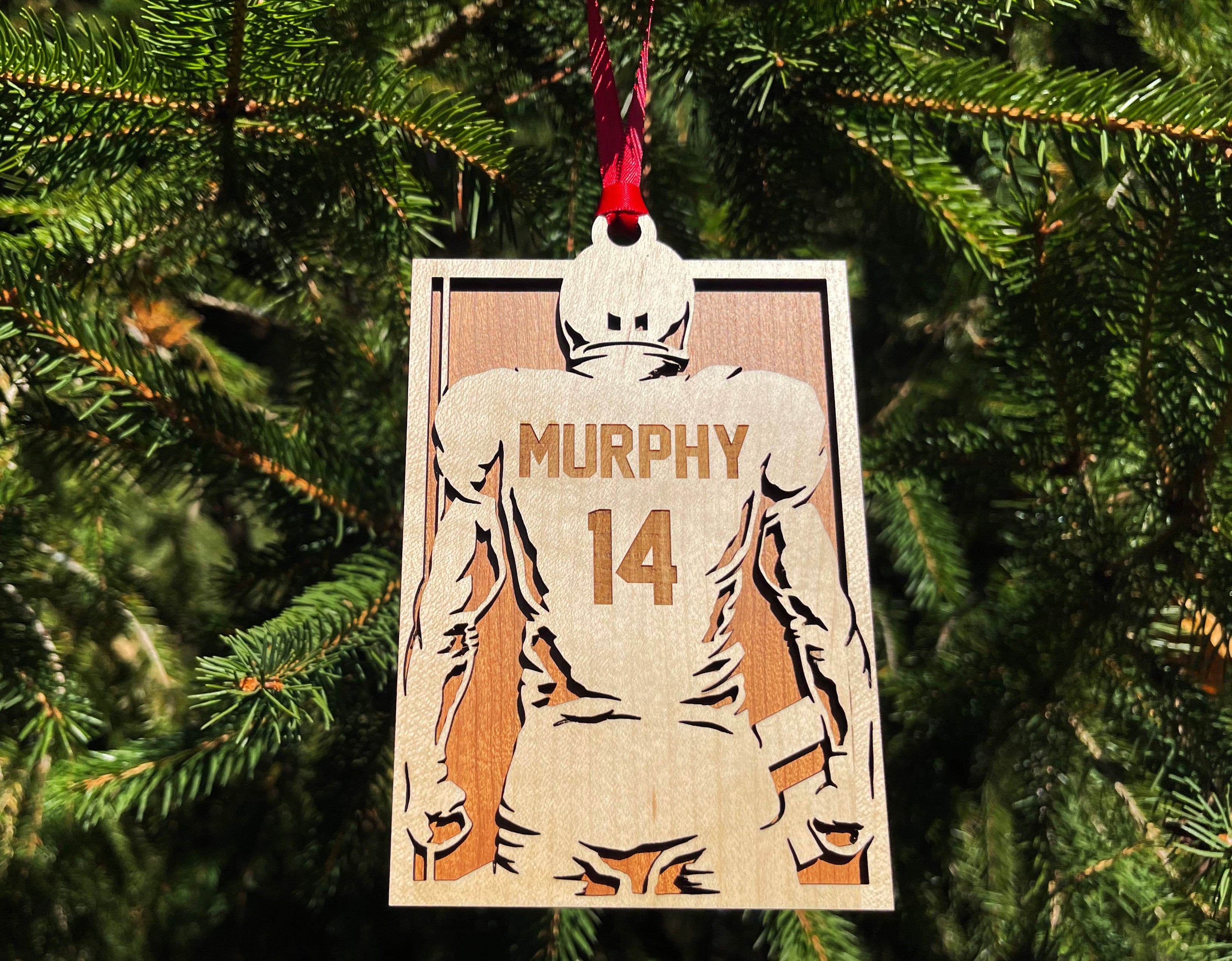 Football Player Jersey Christmas Ornament.