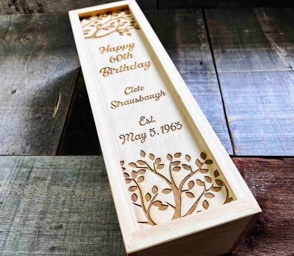 Anniversary Wine Boxes | Custom Laser Engraved Anniversary Gift Wine Boxes