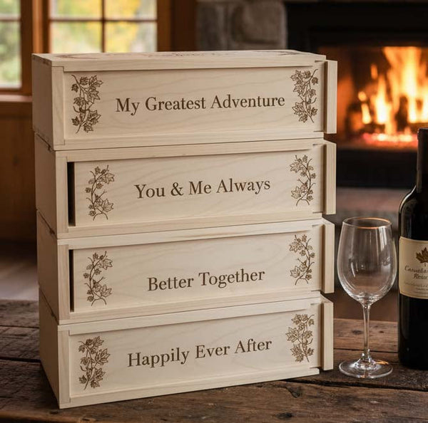 Multi-Bottle Wine Boxes | Double, Triple, Quadruple  Custom Laser Engraved Wine Boxes