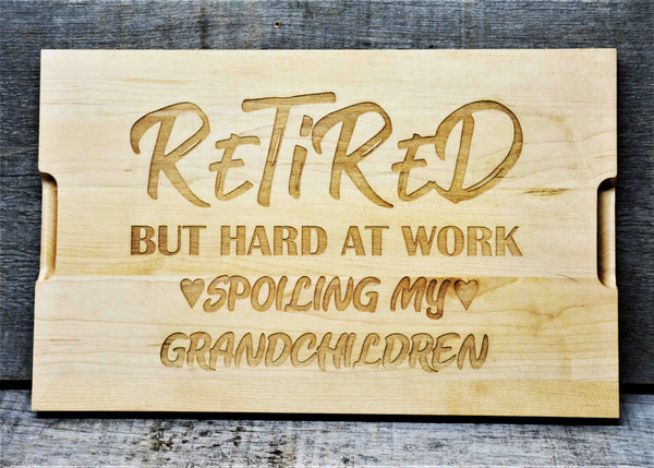 Retirement Cutting Boards | Custom Laser Engraved Retirement Gift Cutting Boards