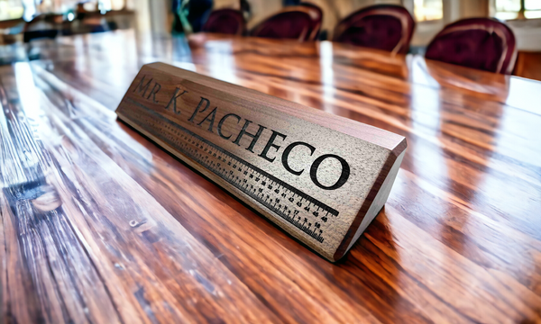custom engraved wooden desk name plates