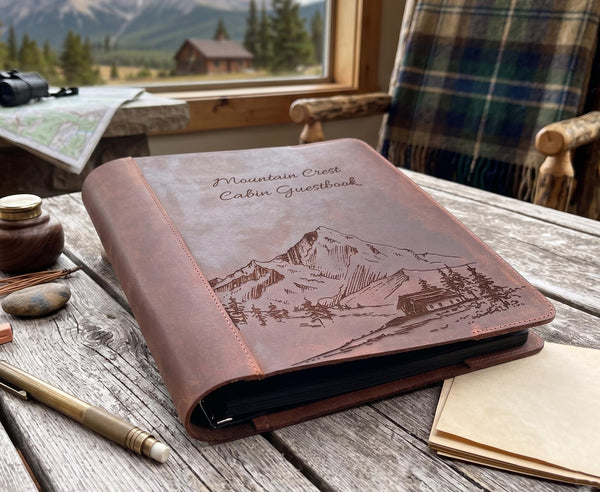 Custom engraved leather binder