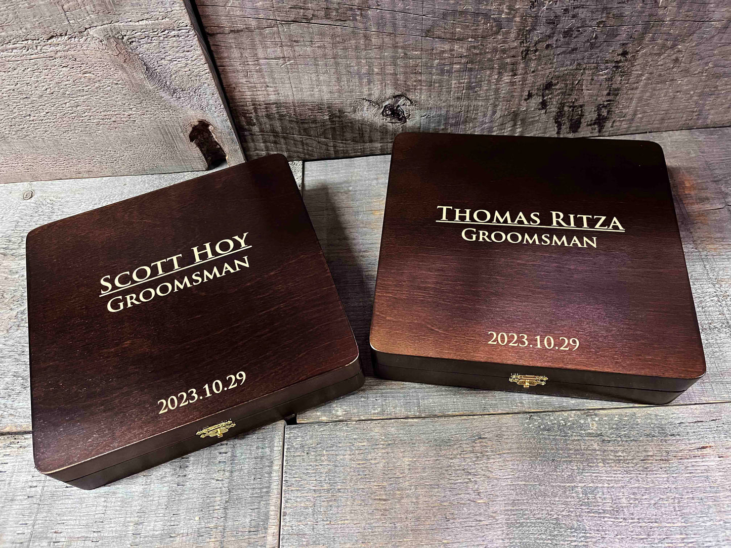 Groomsman Wooden Gift Boxes - Design 16