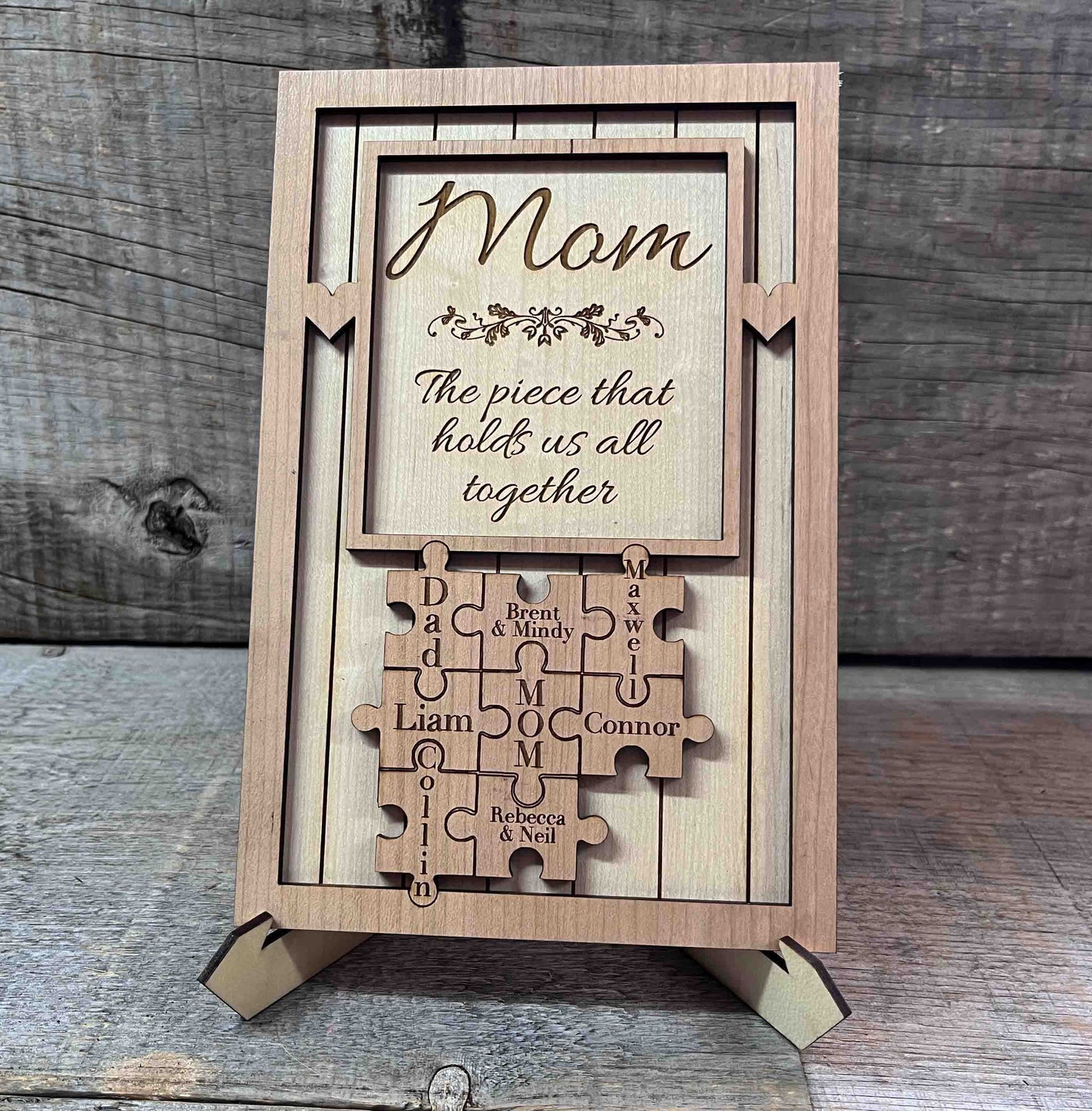 "The  Piece that Holds us Together" Wooden Puzzle Sign.