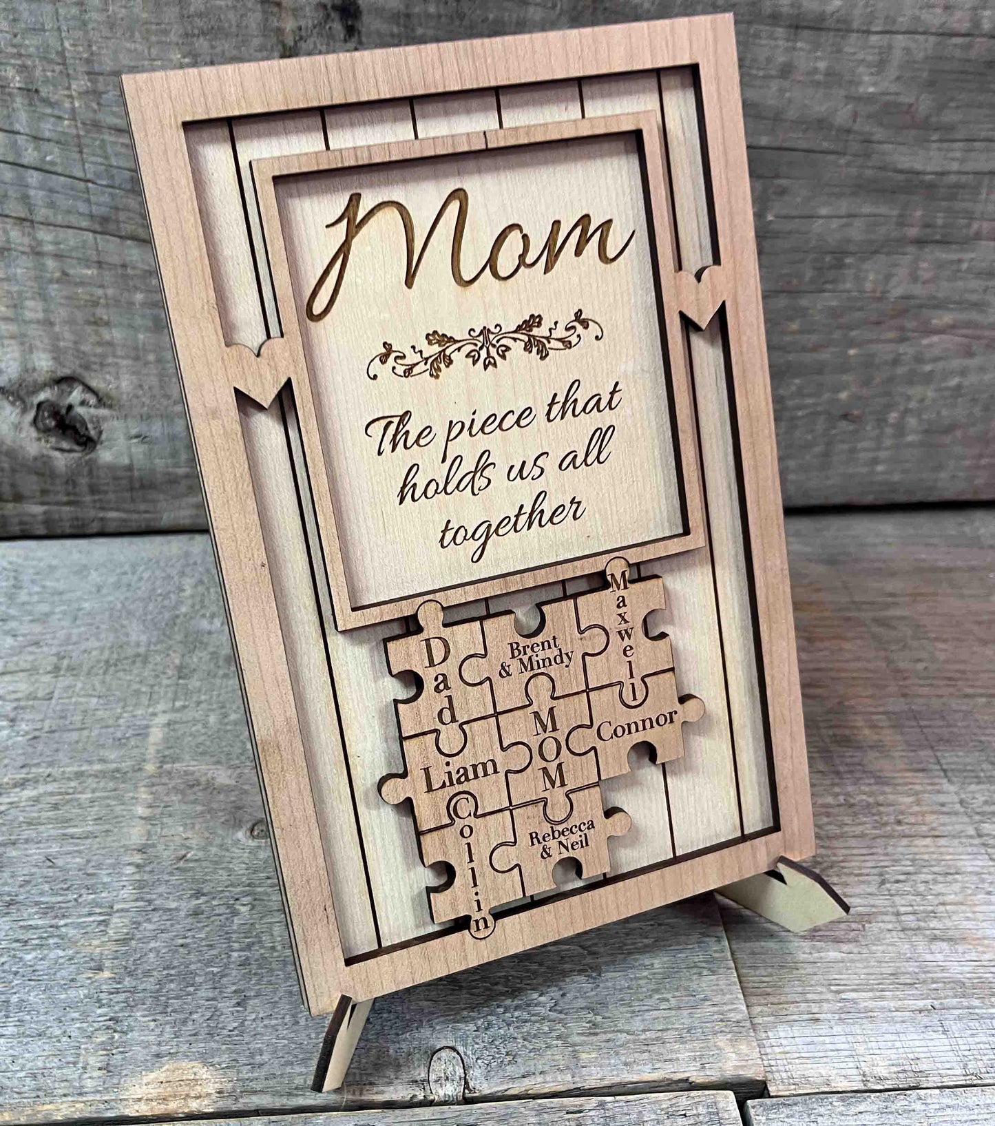 "The  Piece that Holds us Together" Wooden Puzzle Sign.