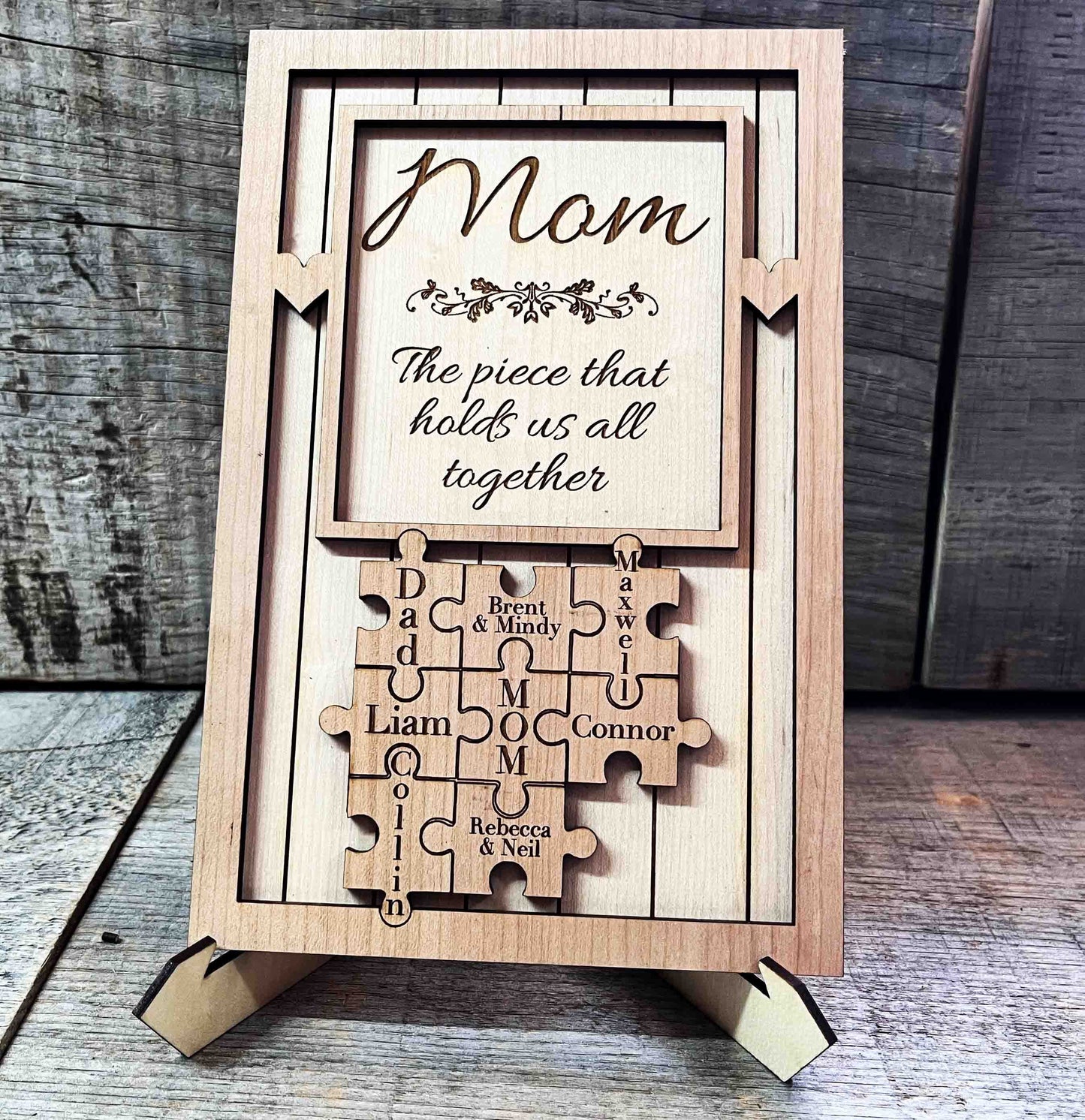 "The  Piece that Holds us Together" Wooden Puzzle Sign.