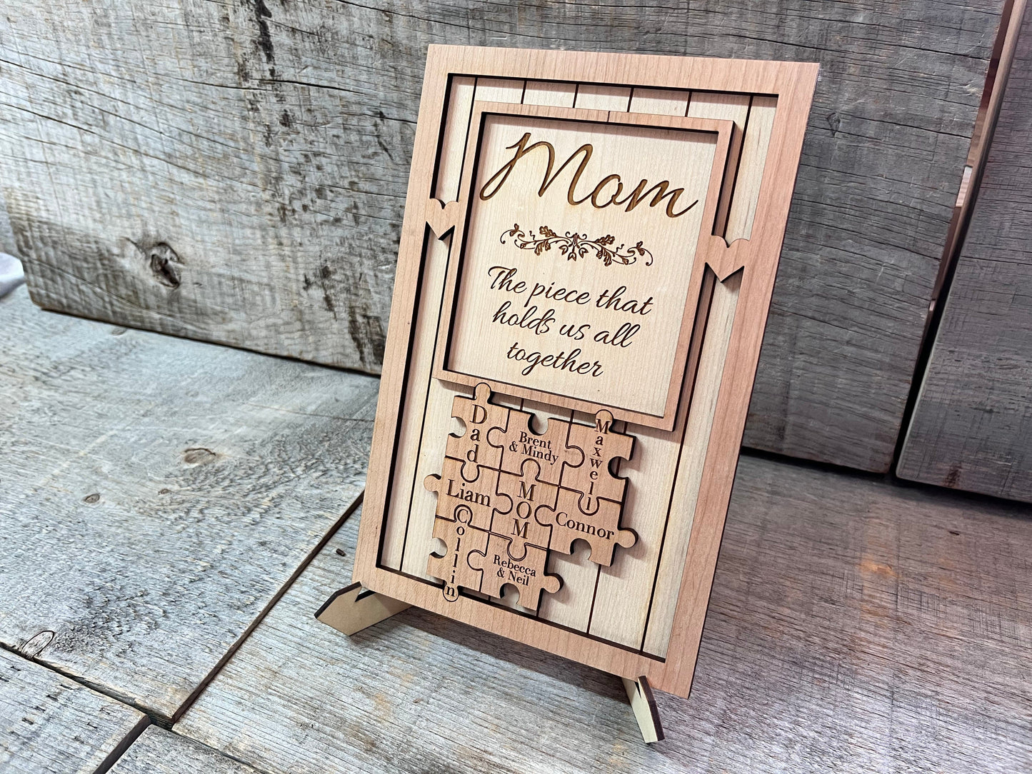 "The  Piece that Holds us Together" Wooden Puzzle Sign.