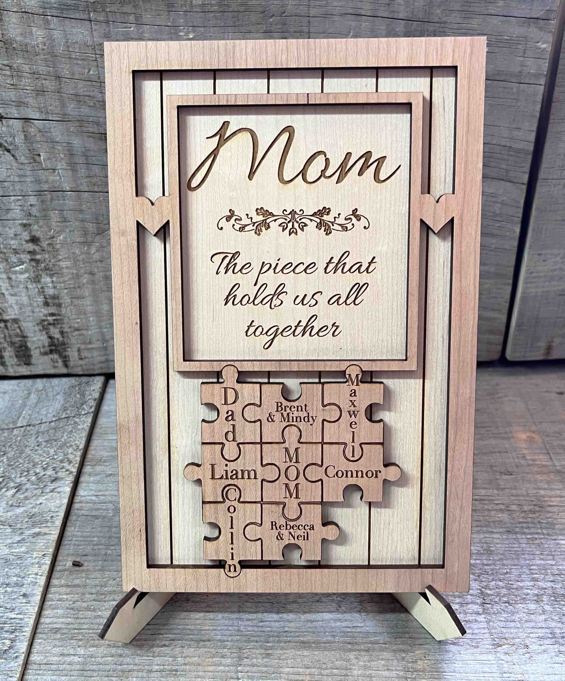 "The  Piece that Holds us Together" Wooden Puzzle Sign.