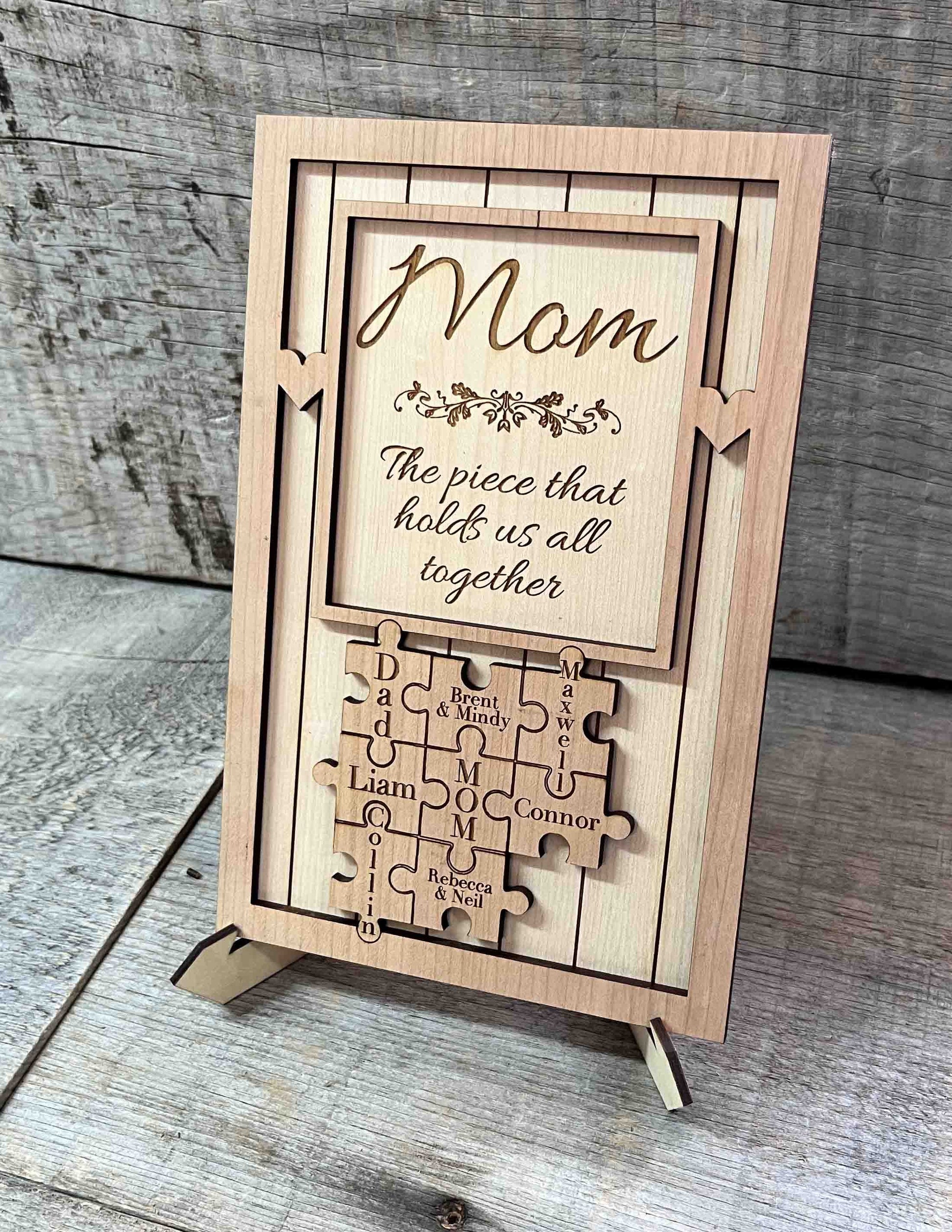 "The  Piece that Holds us Together" Wooden Puzzle Sign.