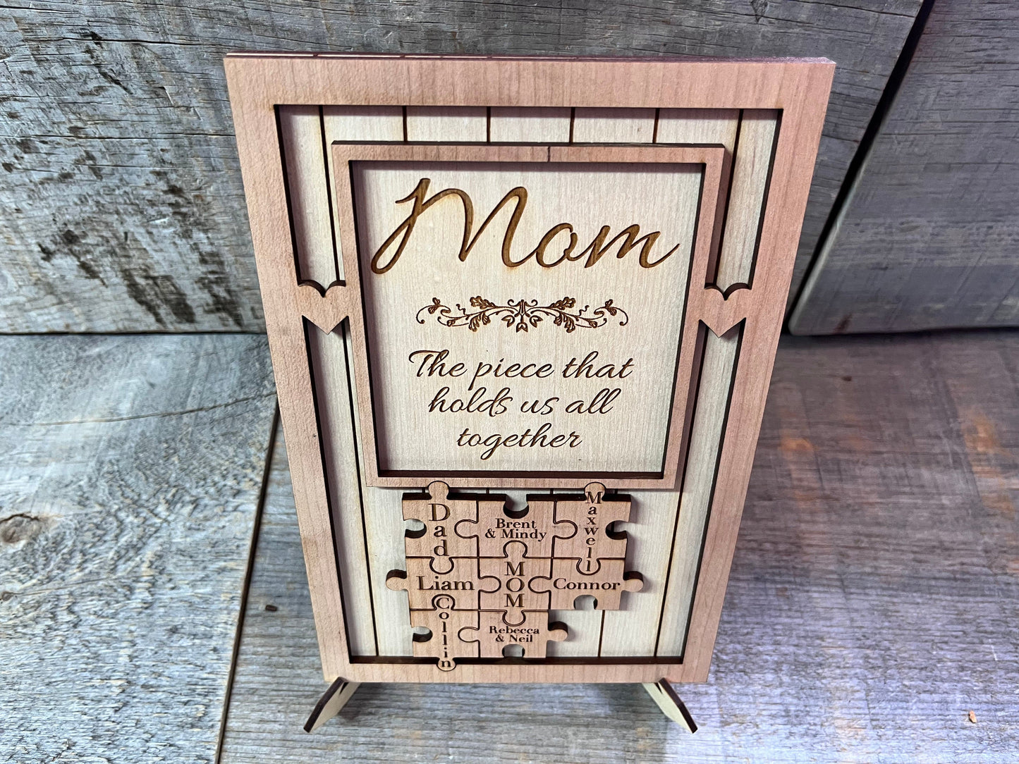 "The  Piece that Holds us Together" Wooden Puzzle Sign.