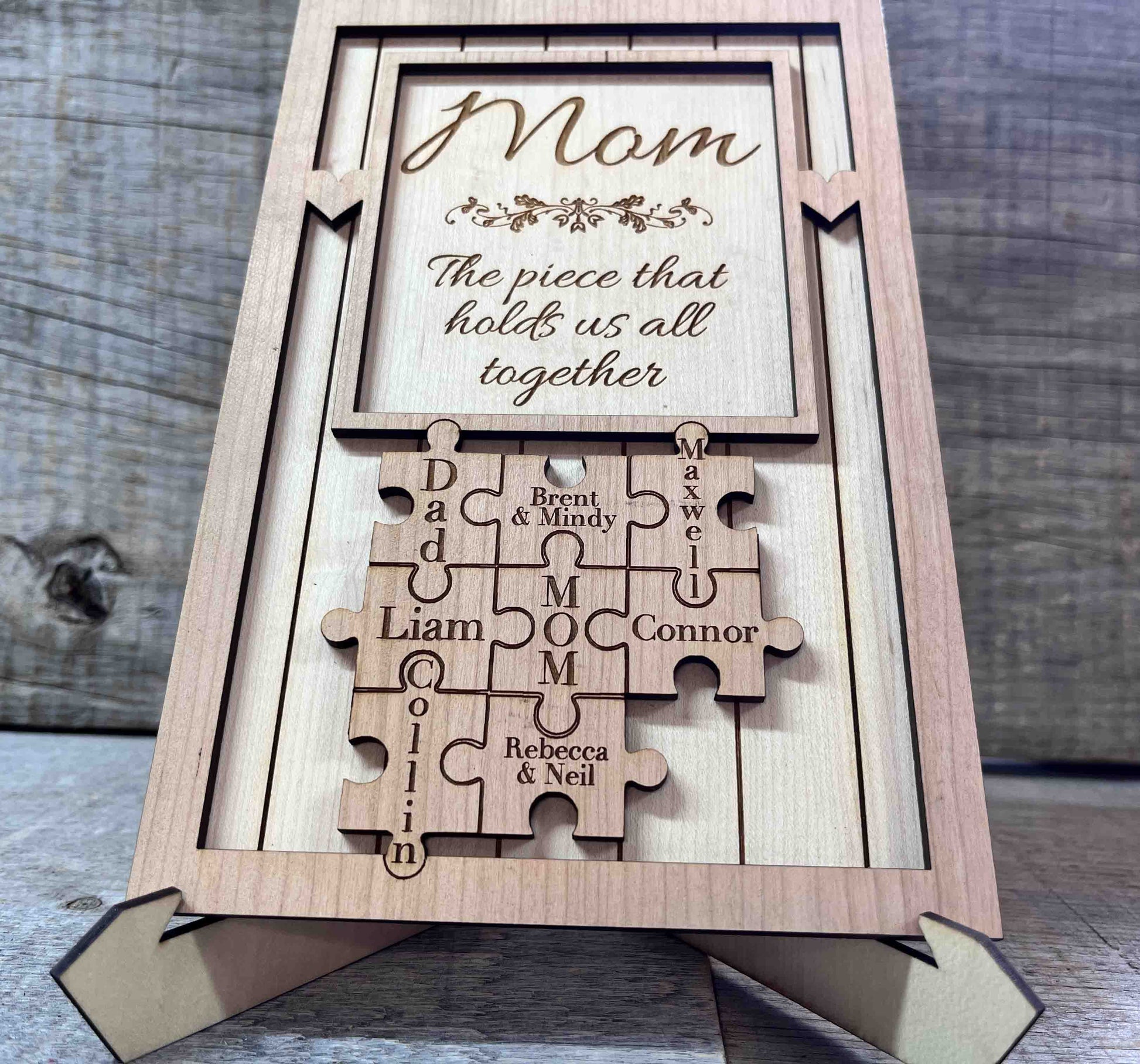 "The  Piece that Holds us Together" Wooden Puzzle Sign.