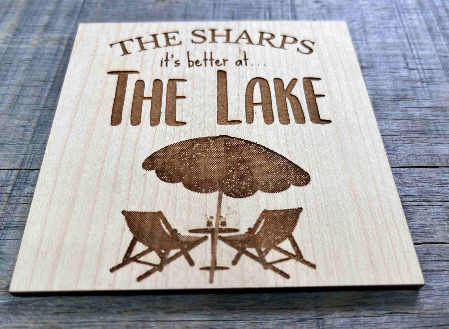 Personalized Engraved Wood Coasters | Custom Square or Round Wooden Coaster
