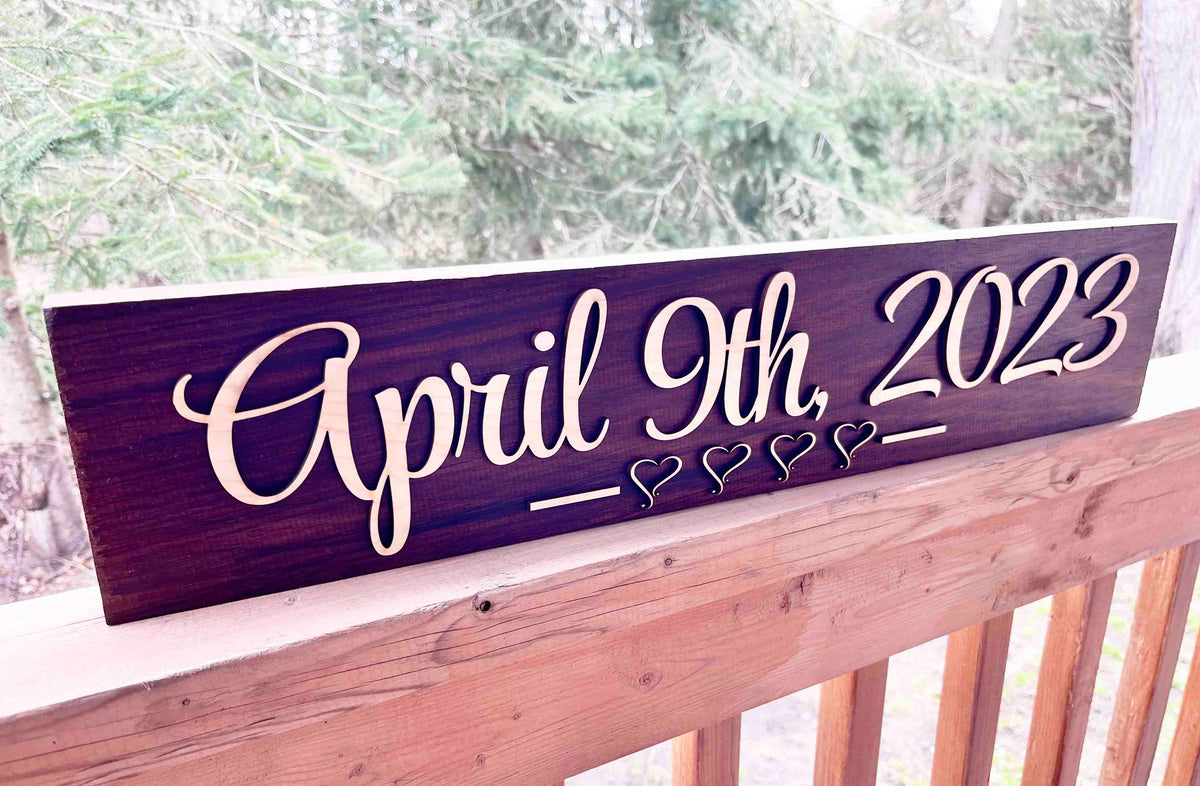 Peruvian Walnut and Canadian Maple Hearts and Text Memories Made Custom