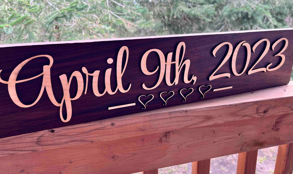 Peruvian Walnut and Canadian Maple Hearts and Text Memories Made Custom