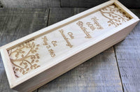 Custom Engraved Pine Wine Boxes - Design 32 Happy Birthday.
