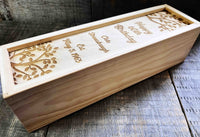Custom Engraved Pine Wine Boxes - Design 32 Happy Birthday.
