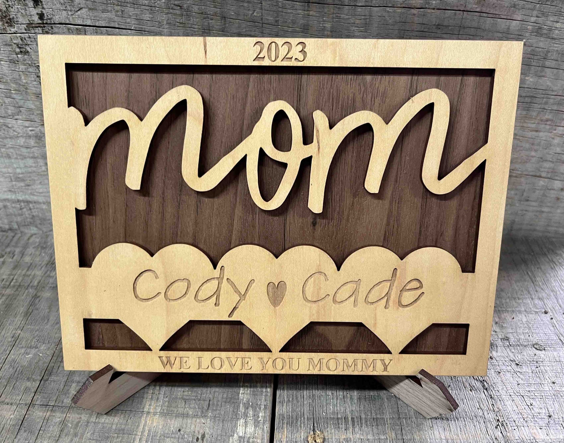 Mother's Day Wooden Card.