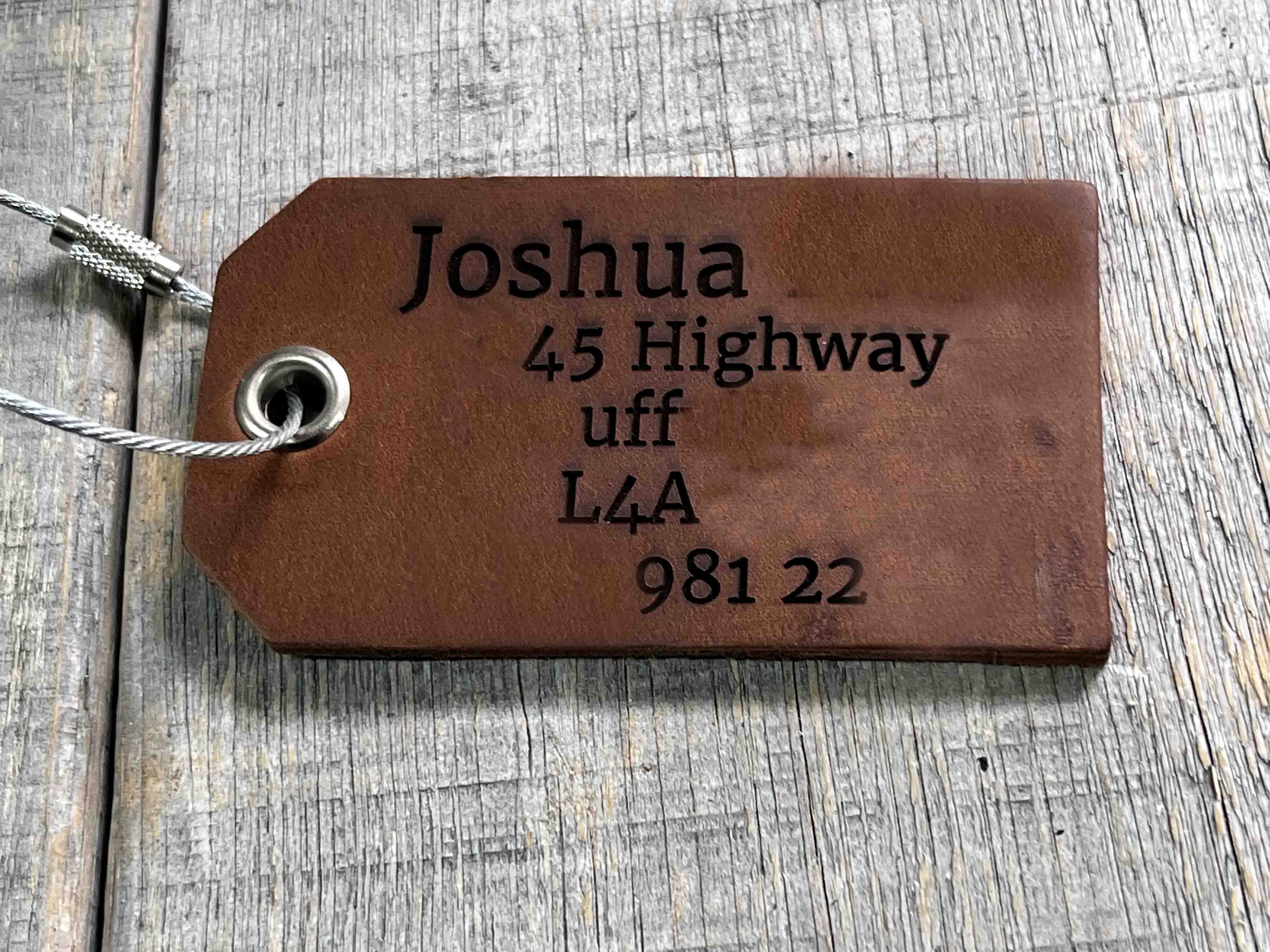 Luggage Tags Premium Leather Engraved.